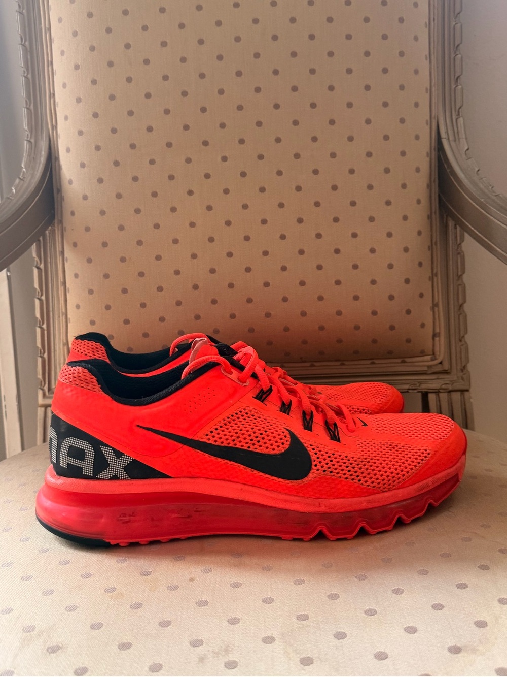 Nike Men’s Bright Orange-Red Air Max Running Sneakers